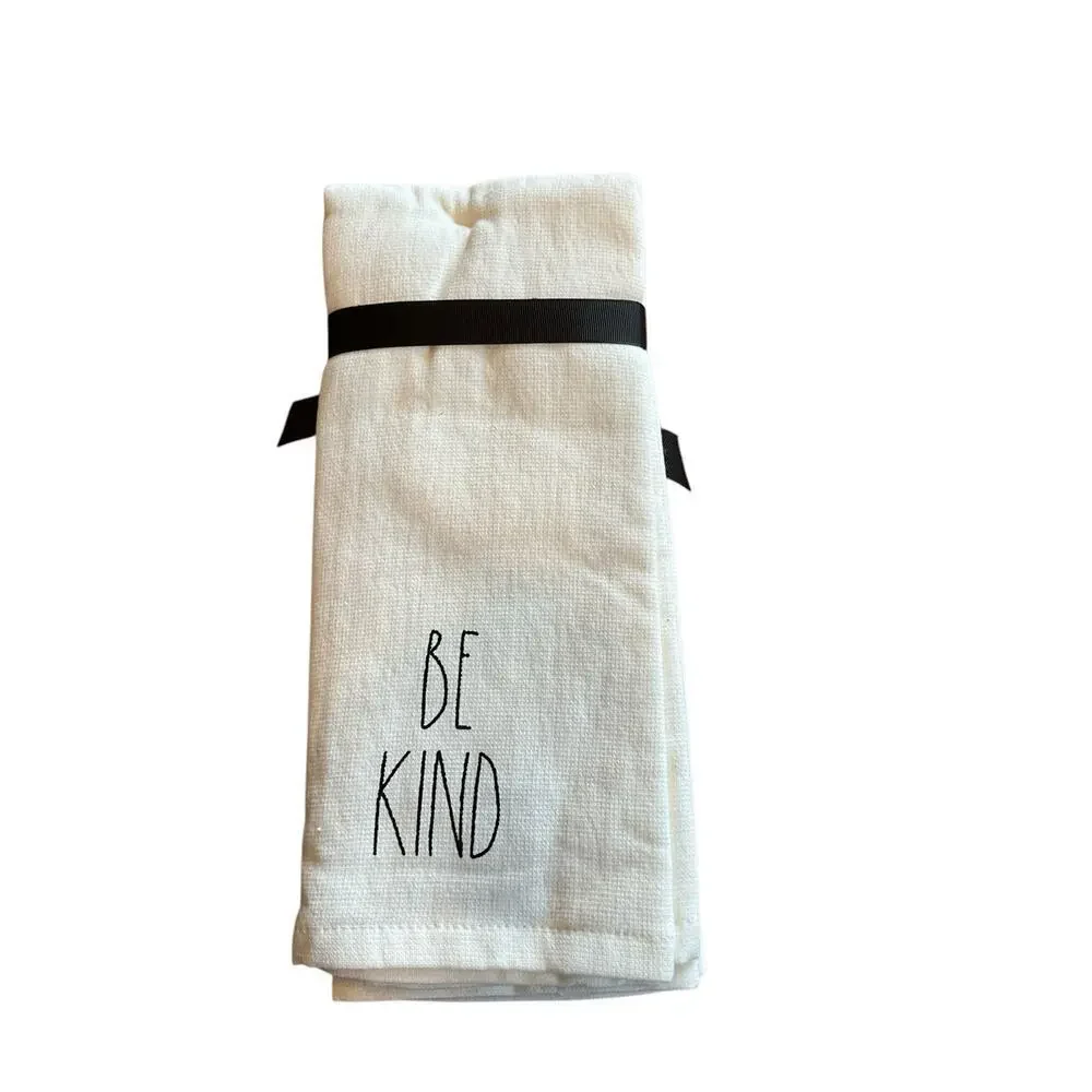 Rae Dunn By Magenta‎ Set Of 2 Kitchen Towels BE KIND-LOVE Print 16